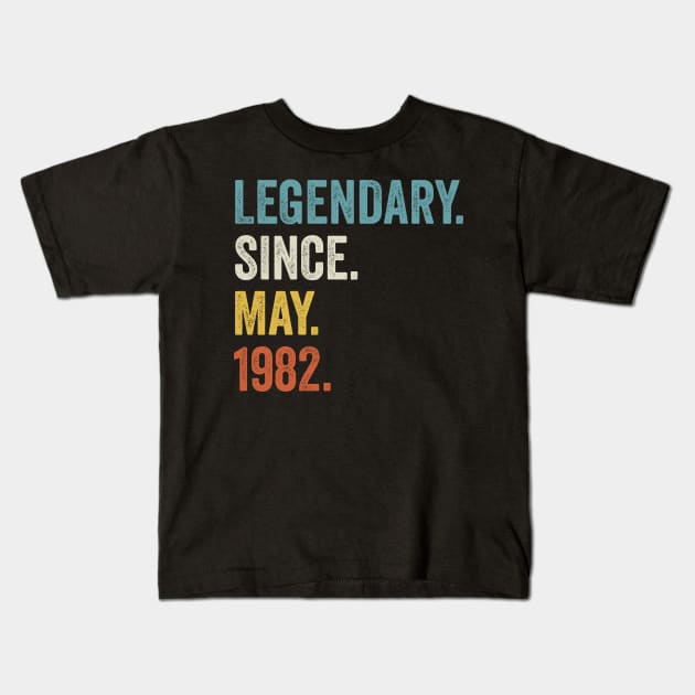 Legendary Since May 1982 40th Birthday Kids T-Shirt by tobzz